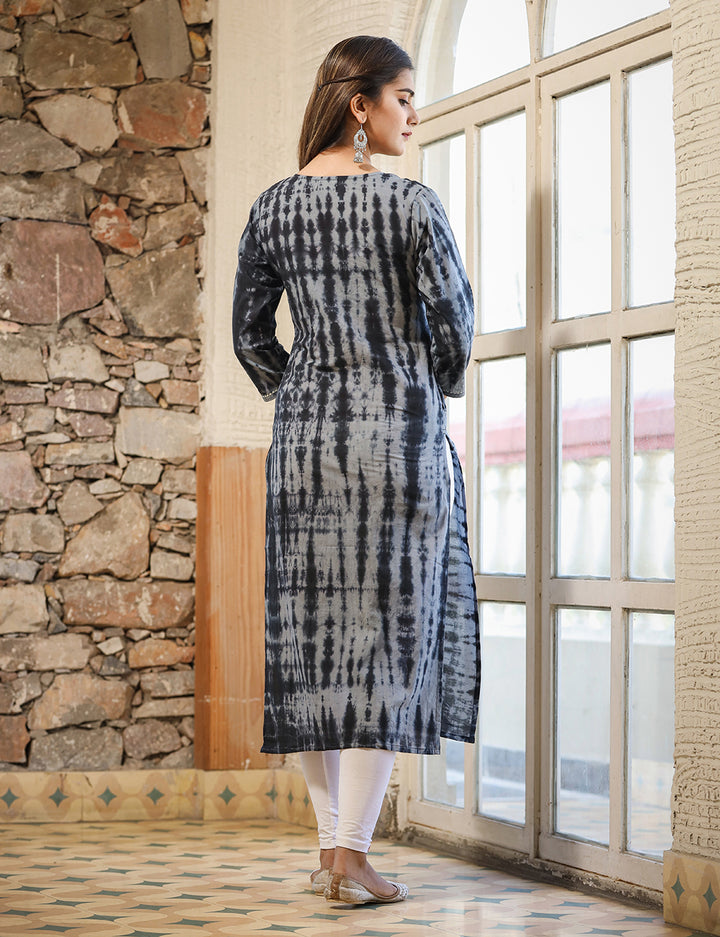 Attractive White And Blue Fine Cotton Kurti Tunic With Tie And Dye Size 44  #28994 | Buy Online @ DesiClik.com, USA