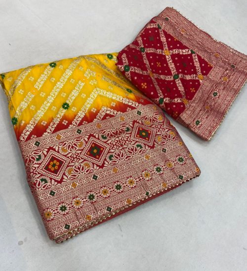 Designer Banarasi Silk Wedding Lehenga with Jaipuri Dupatta - Image 6