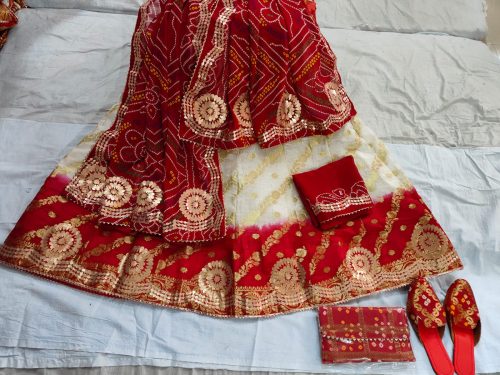 Banarasi Silk Lehenga with Heavy Gotta Patti Work