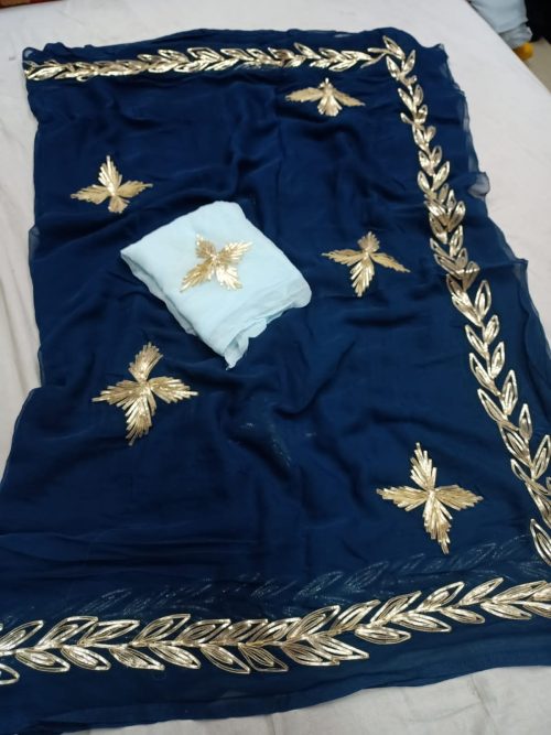 Chiffon Gota Patti Saree - Image 4