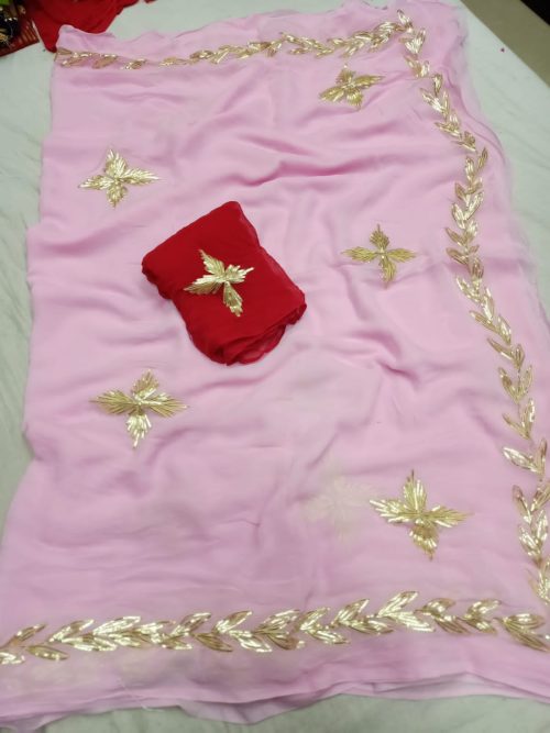 Chiffon Gota Patti Saree - Image 5