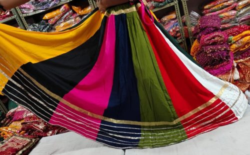 Navratri Special Multi-Colour Riyon Lehenga - Image 5