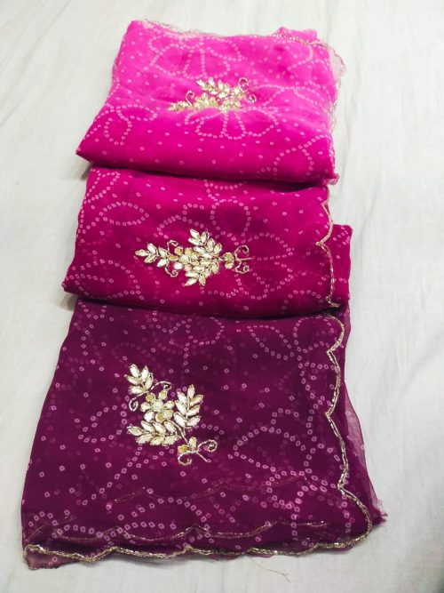 Designer Bandhej Georgette Saree - Image 2