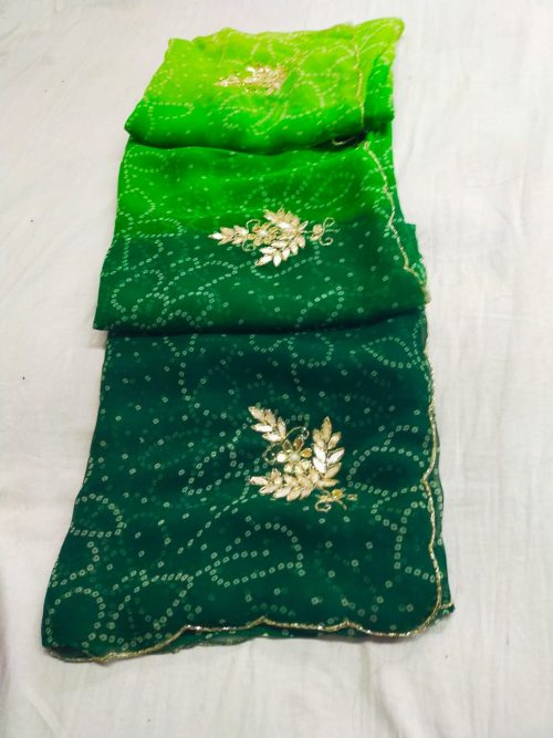 Designer Bandhej Georgette Saree - Image 6