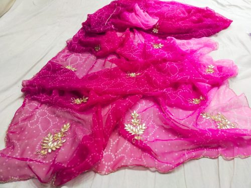 Designer Bandhej Georgette Saree - Image 5