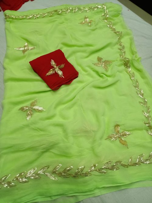 Chiffon Gota Patti Saree - Image 3