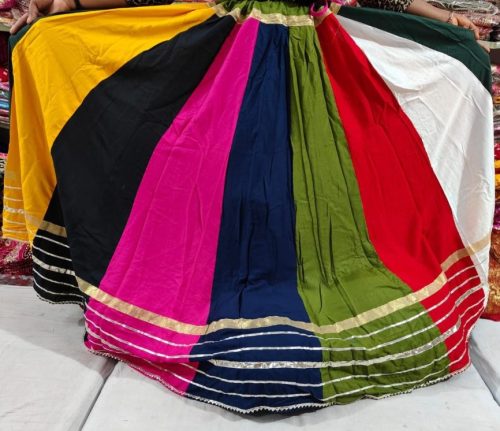 Navratri Special Multi-Colour Riyon Lehenga - Image 4