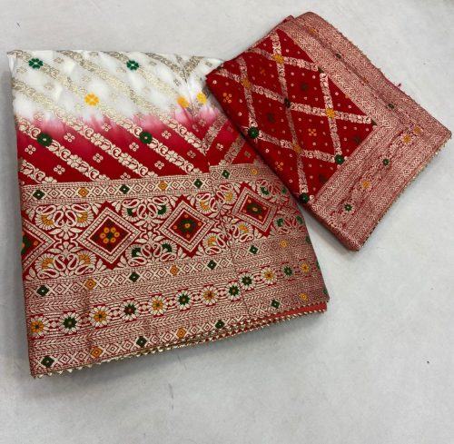 Designer Banarasi Silk Wedding Lehenga with Jaipuri Dupatta - Image 7