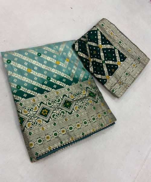 Designer Banarasi Silk Wedding Lehenga with Jaipuri Dupatta