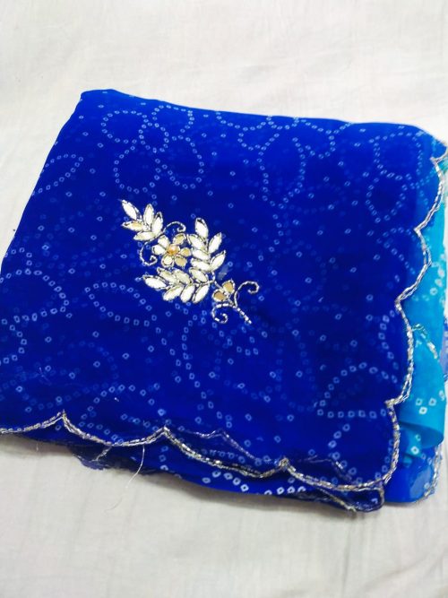Designer Bandhej Georgette Saree - Image 8