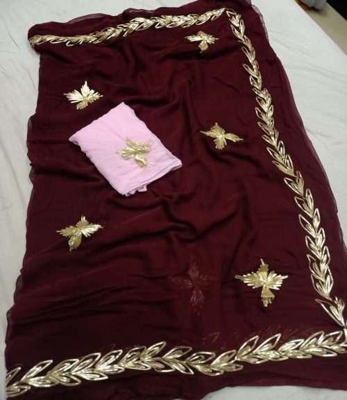 Chiffon Gota Patti Saree - Image 7