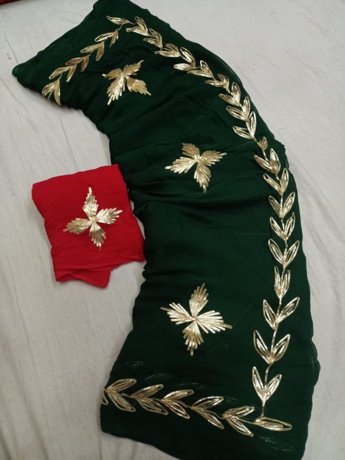 Chiffon Gota Patti Saree - Image 6