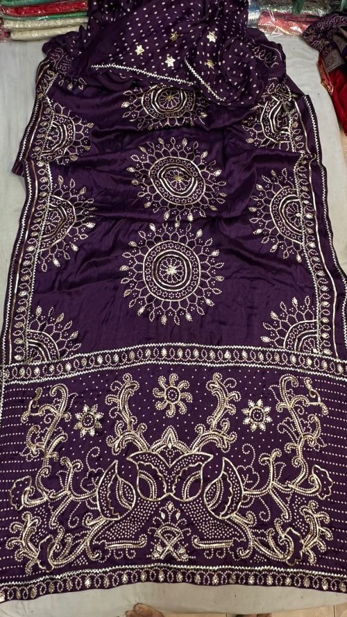 Designer Silk Saree with Embroidery - Image 2