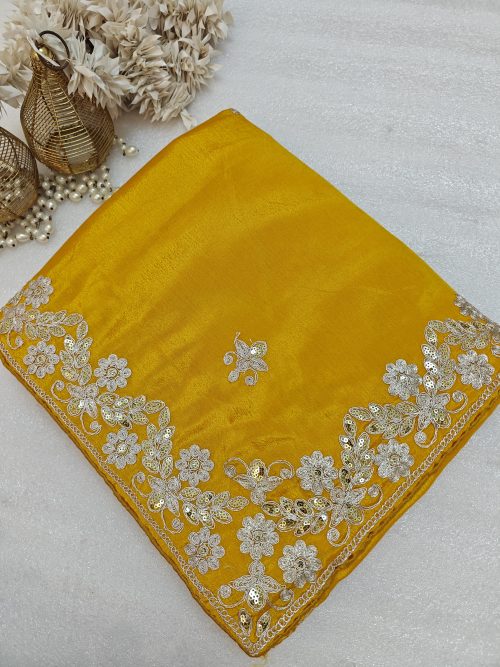 Chinon Lehenga with Jari & Sequin Work Blouse - Image 2