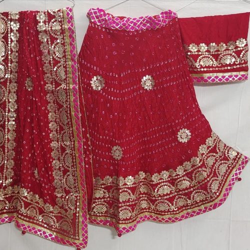 Bandhej Silk Lehenga Set - Image 4