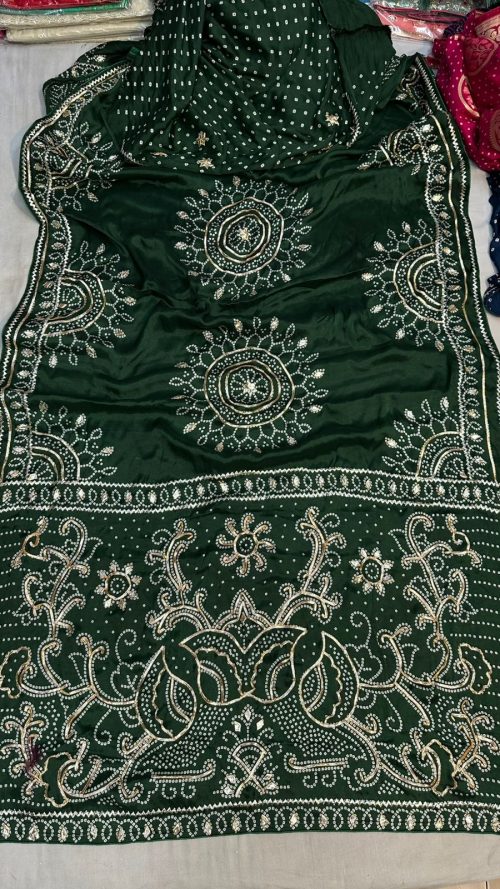Designer Silk Saree with Embroidery - Image 8