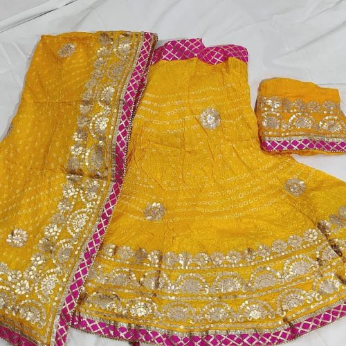 Bandhej Silk Lehenga Set