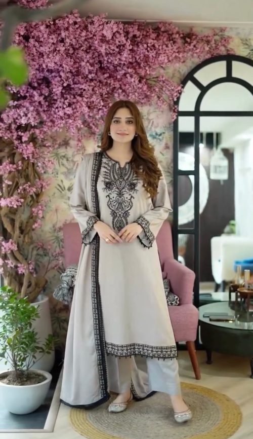 Faux Georgette Top Bottom Dupatta Set