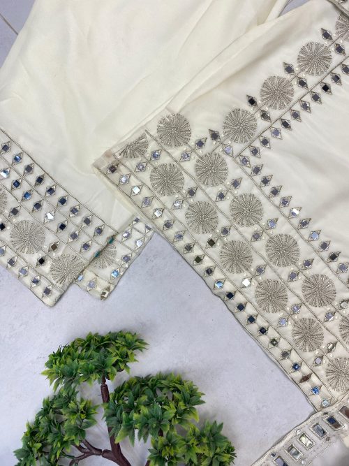 Georgette Palazzo Suit with Mirror Work1
